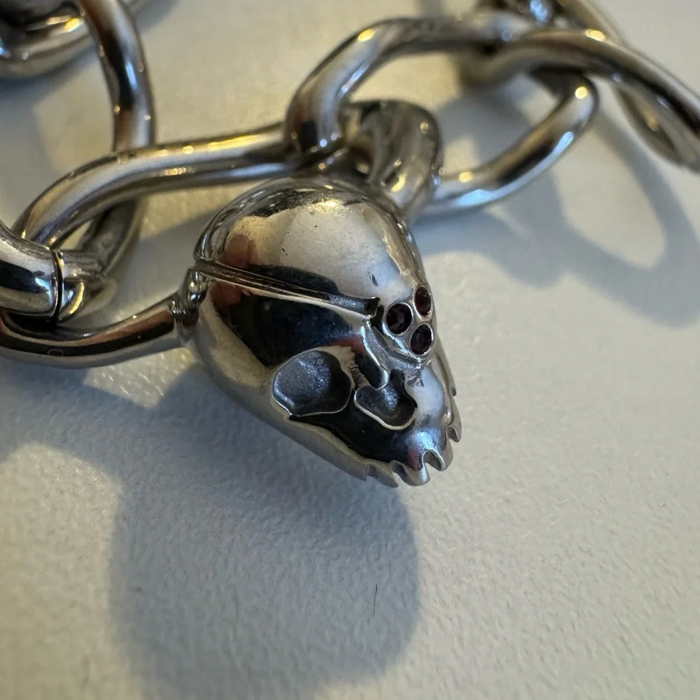 Miss Sixty Silver dark red crystals Skull Bracelet - Picture 3 of 8